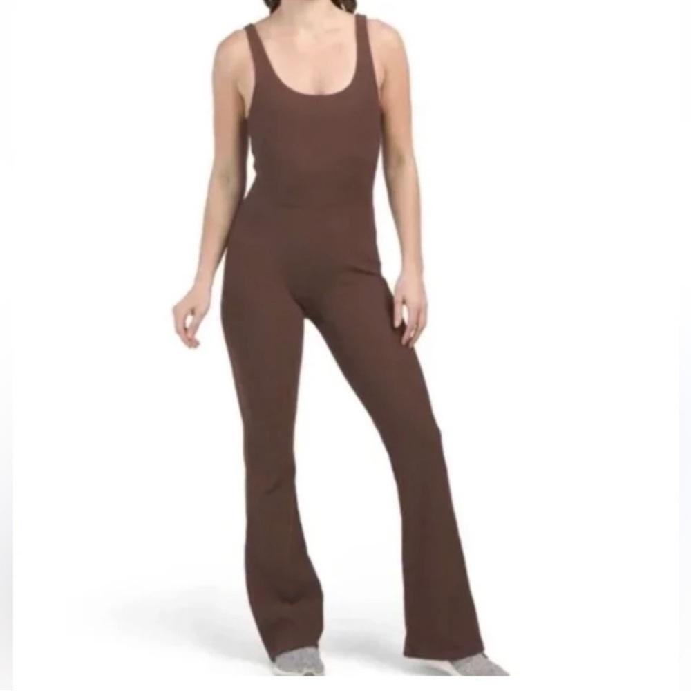 Wilo The Label Flare Jumpsuit in Chocolate